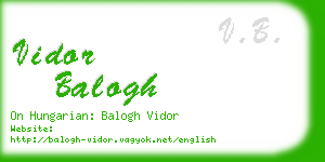 vidor balogh business card